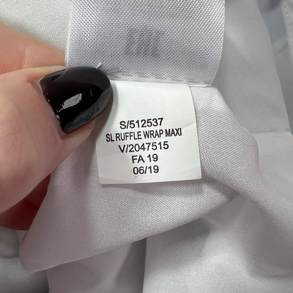 Banana Republic Floral High Low Maxi Dress - white/green/blue, size 8 - Picture 7 of 11